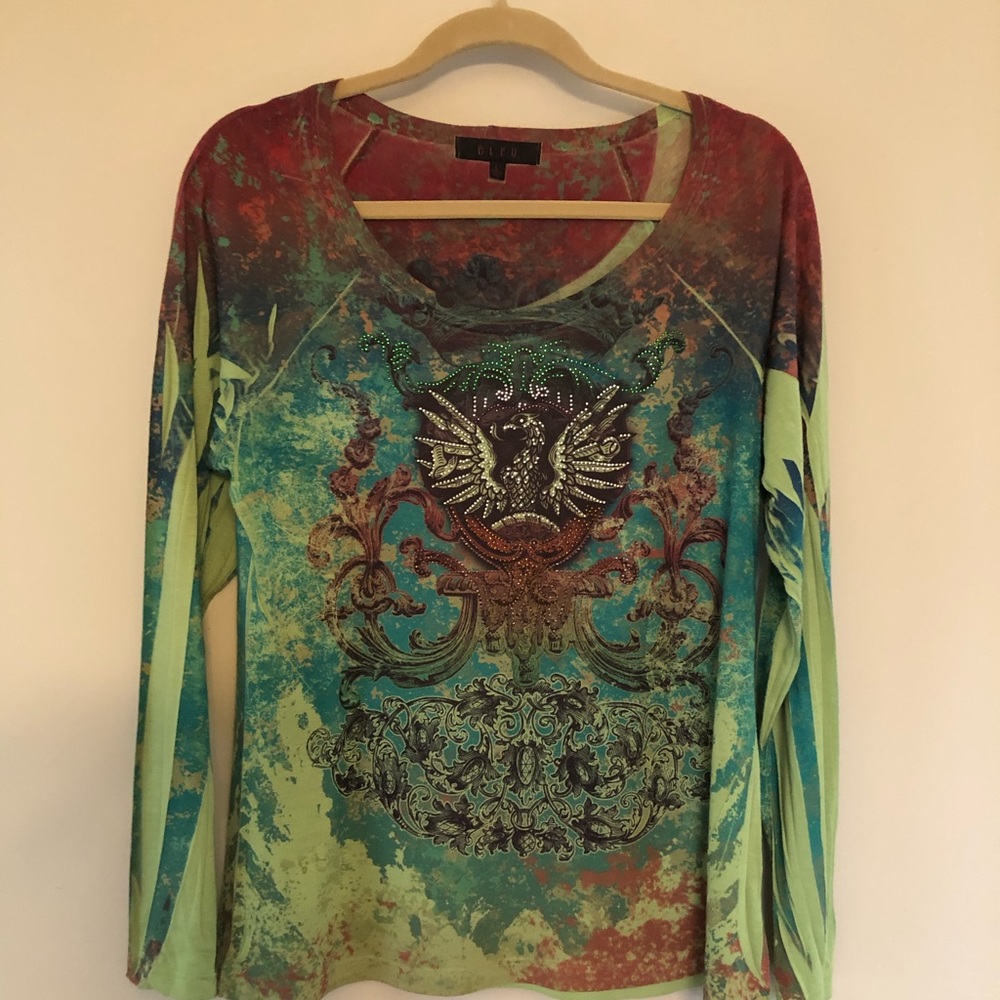 B.L.E.U. Sequined Shirt Large